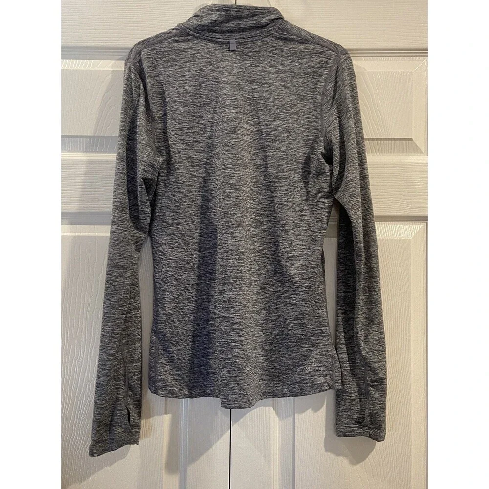 NIKE Dri Fit Womens Gray Full Zip-Up Track Activewear Jacket Size Small